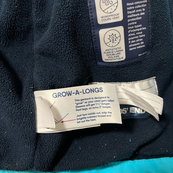 Lands' End Kids' Medium Size 8 Two-Tone Blue Waterproof Raincoat Winter - Picture 10 of 14